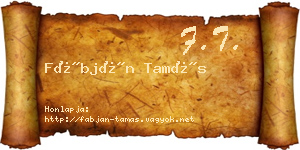 Fábján Tamás névjegykártya